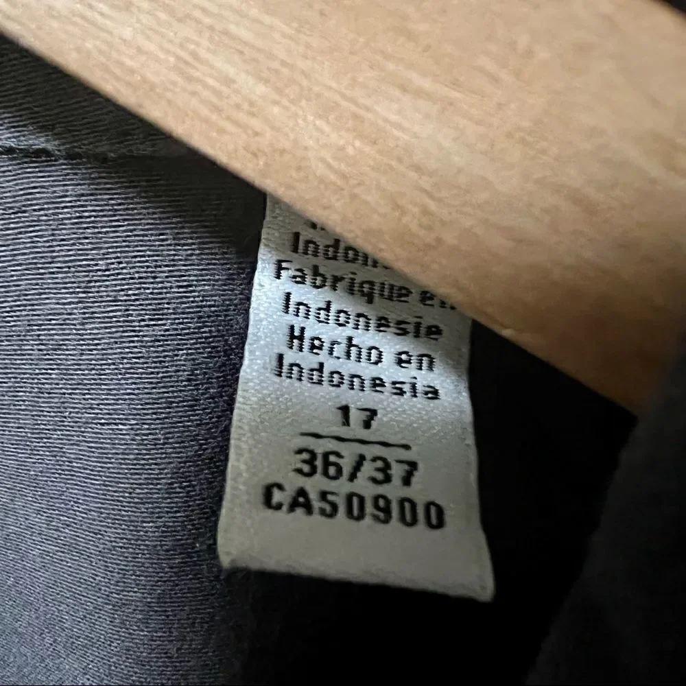 Calvin Klein slim fit stretch blue grey long sleeve button down dress shirt